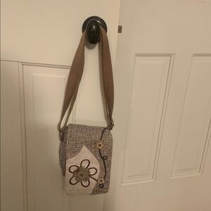 Brown Floral Crossbody Bag